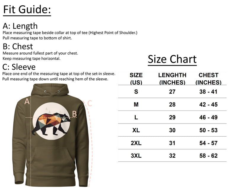 Size chart for Spooky Pumpkin Patch Classic Hoodie