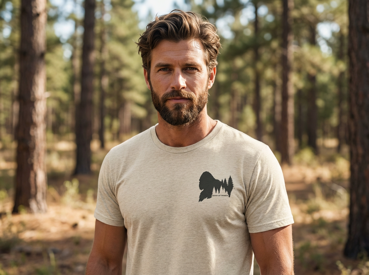 Man wearing Bigfoot and Sasquatch apparel.