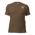 Mens brown heather primitive hunting shirt with Fearless Harbor chest logo