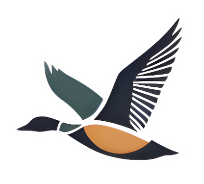 Drake edition die cut sticker featuring a flying waterfowl duck in multicolor.