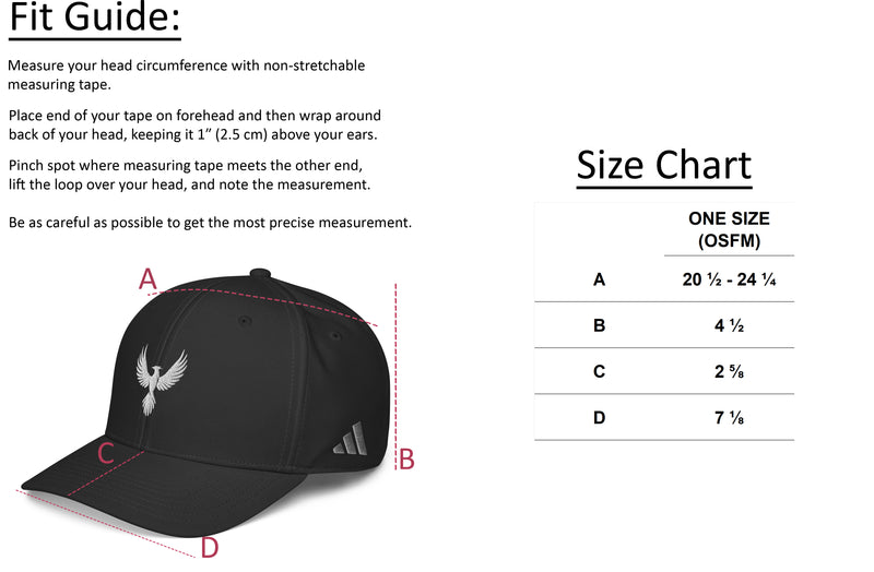 Size chart for adidas FH Phoenix Performance Hat