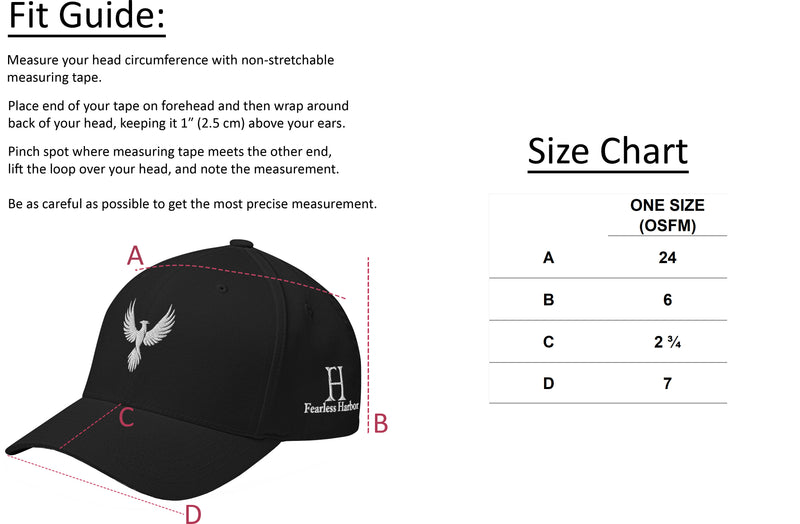 Size chart for Big Buck FlexFit Trucker Hat
