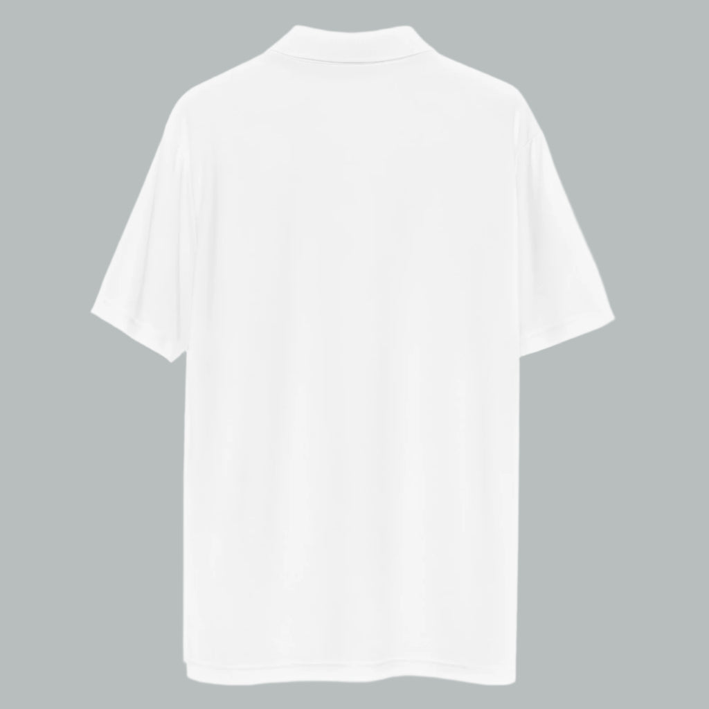 Back of Phoenix adidas Performance Polo Shirt in White, blank with no graphics or text.