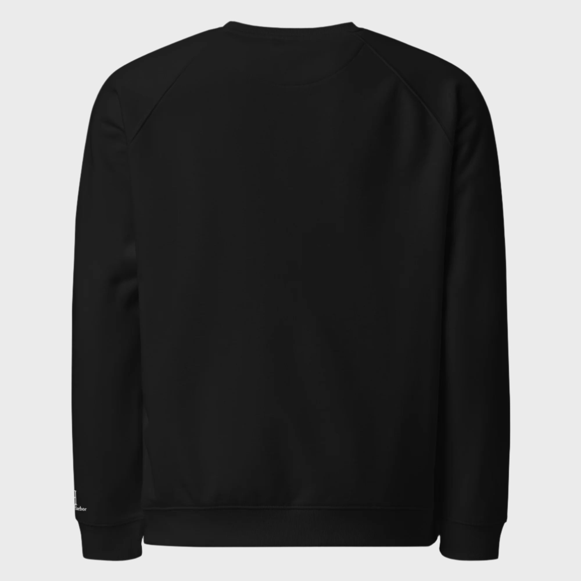 Back of Forest Buck Sweatshirt in Black, blank with no graphics or text.