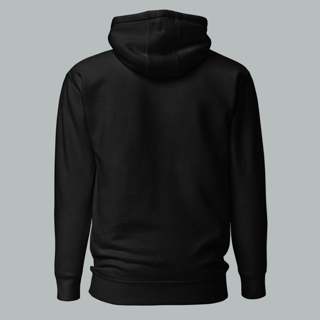 Back view of Fearless Harbor Spooky Pumpkin Patch Hoodie in Black, showcasing cozy style.