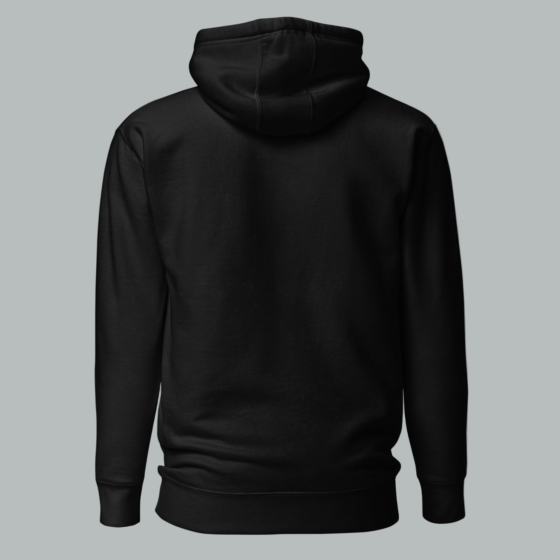 Back view of Fearless Harbor Spooky Pumpkin Patch Hoodie in Black, showcasing cozy style.